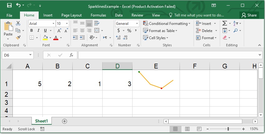 إنشاء مخططات صغيرة في Excel باستخدام C#