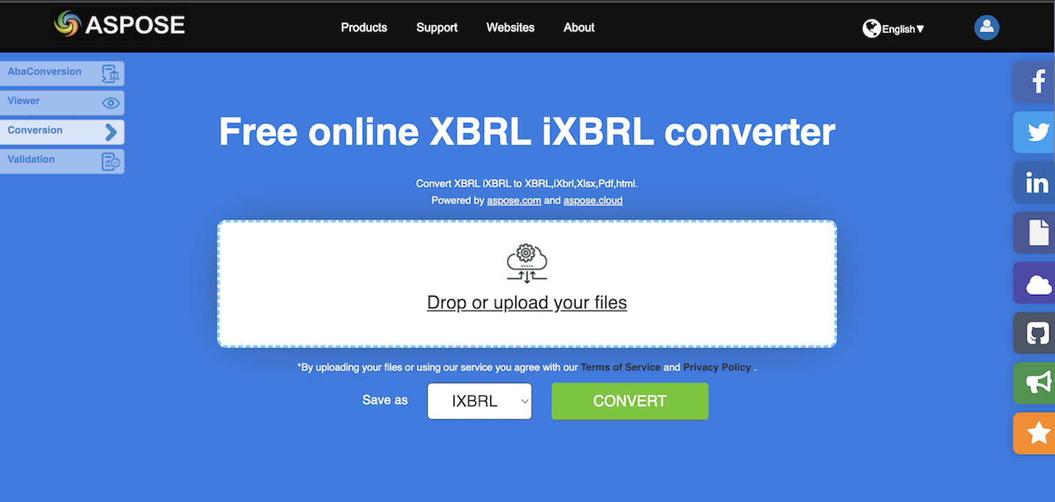 XBRL لتحويل iXBRL عبر الإنترنت