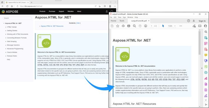 تحويل HTML إلى PDF من Live URL في C#