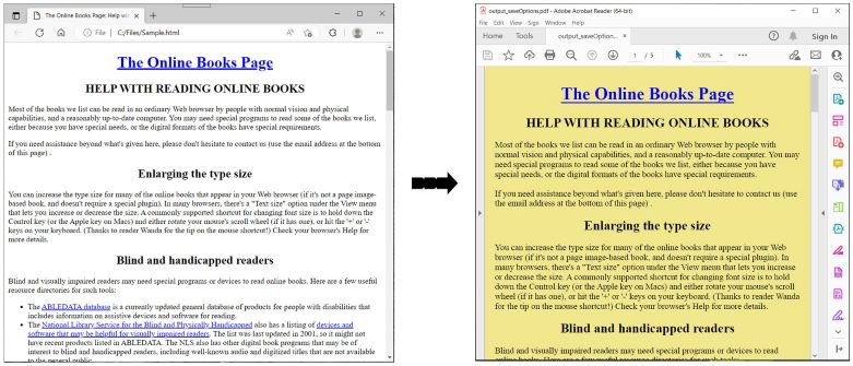 تحويل HTML إلى PDF باستخدام خيارات الحفظ في C#