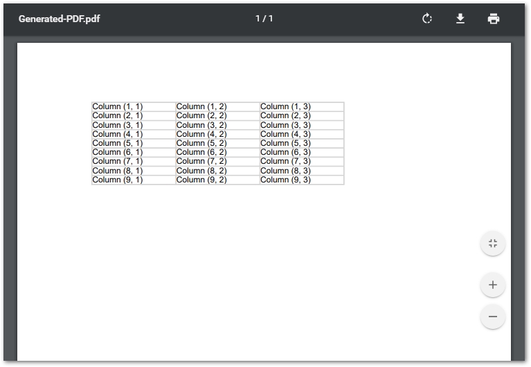إنشاء جدول في pdf باستخدام C#