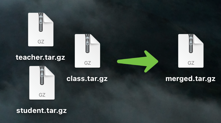 دمج أرشيفات TAR.GZ