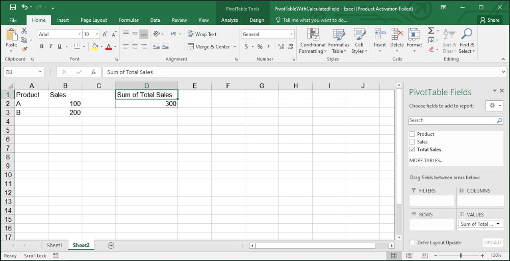 Add calculated Field in Pivot Table using C#