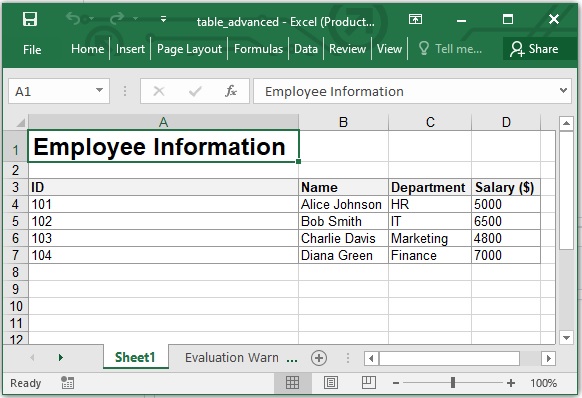 Convert HTML to Excel using Python - Advanced Options