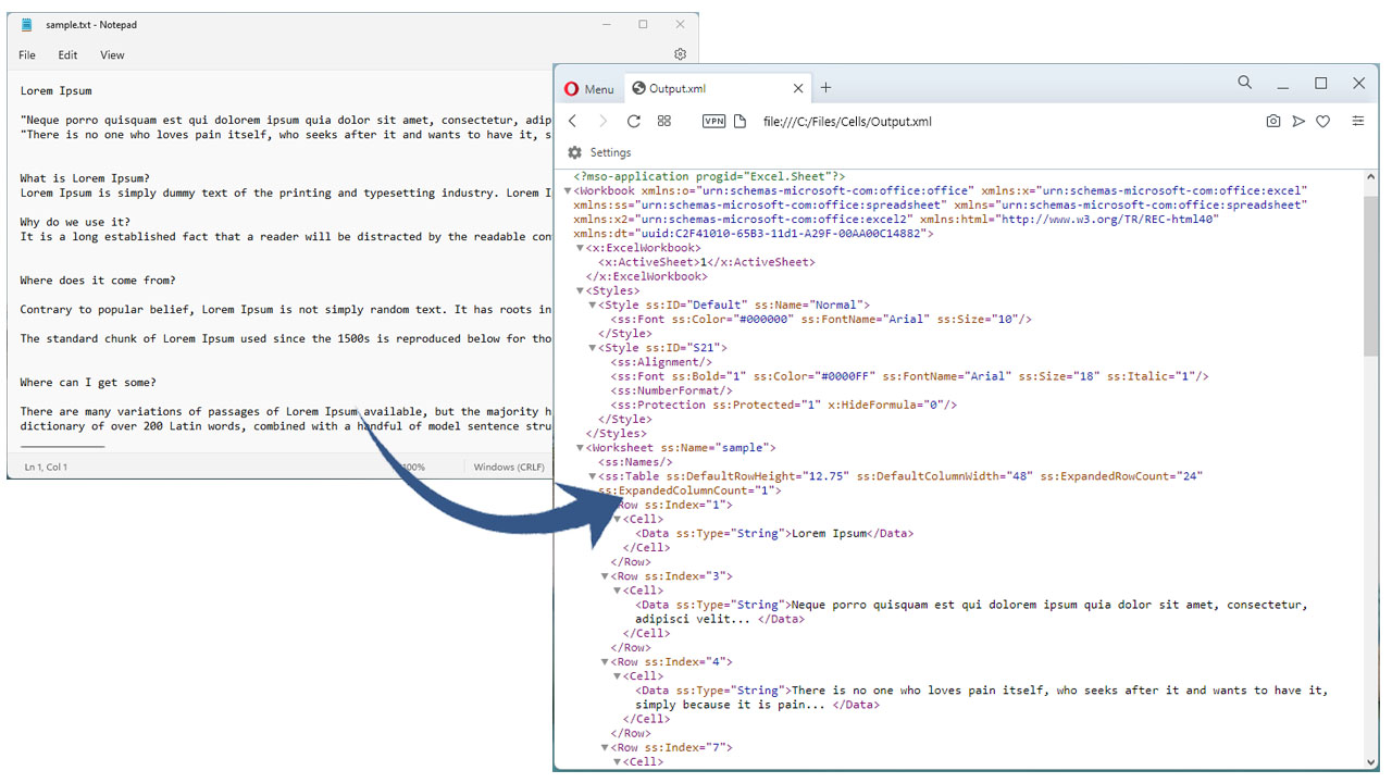 Convert File From Txt To Xml