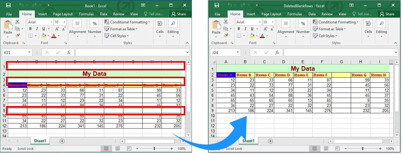 Delete All Blank Rows in Excel using C#