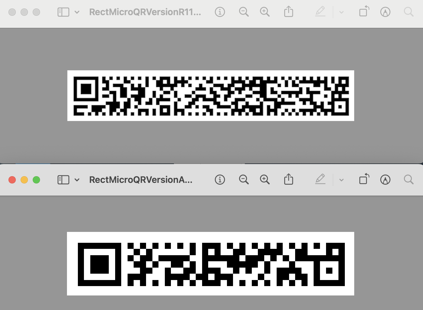 Obdélníkový Micro QR kód