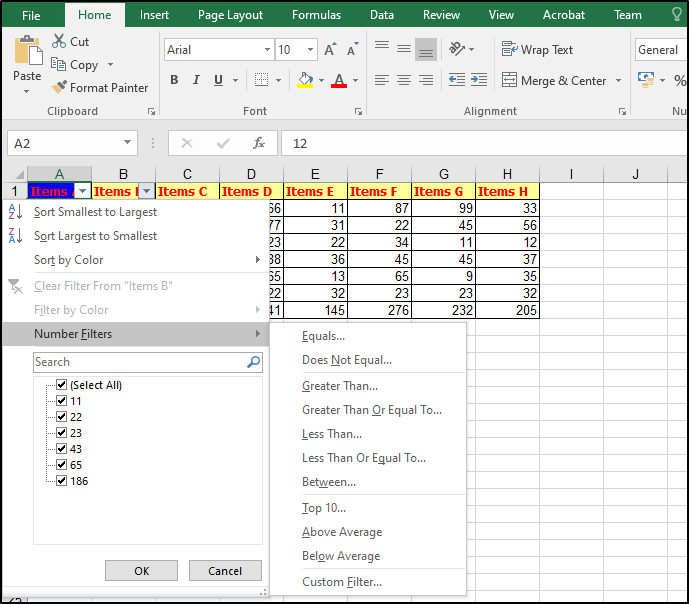 Automatický filtr-Excel-Csharp