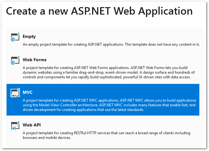 Webová aplikace ASP.NET MVC