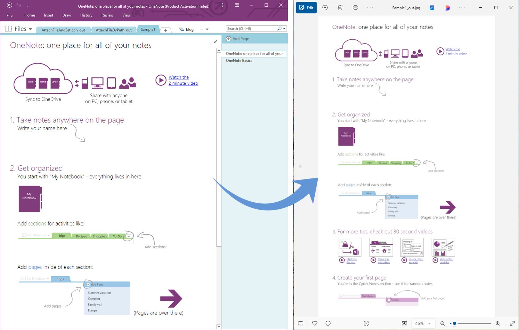 Převeďte OneNote na JPG pomocí Java