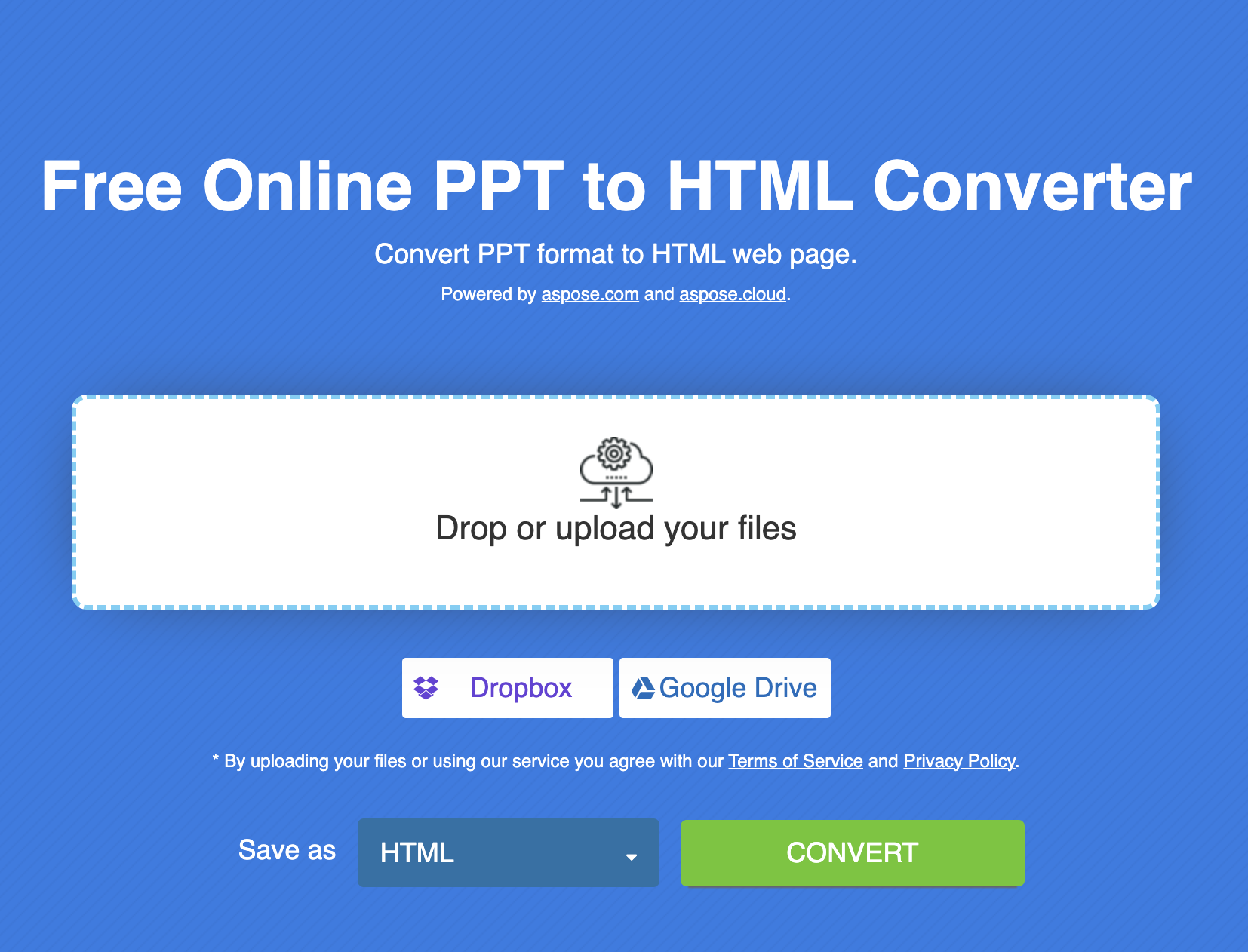 Online převodník PPT do HTML