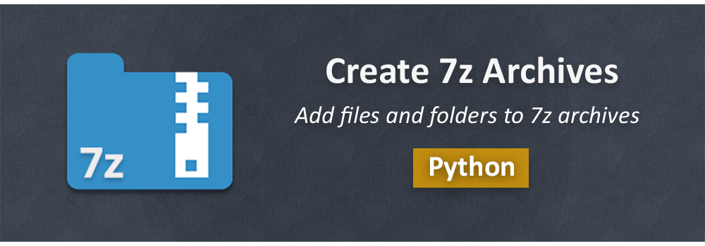 Vytvořte archiv 7z v Python