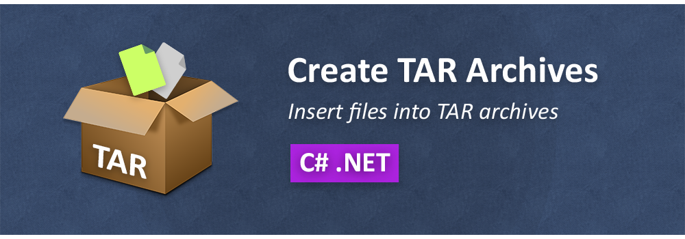 Vytvořte archivy TAR