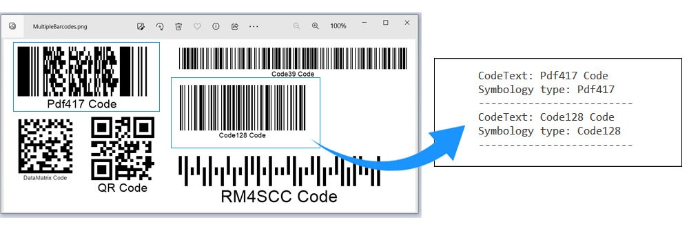 Barcode aus mehreren Bildregionen lesen.