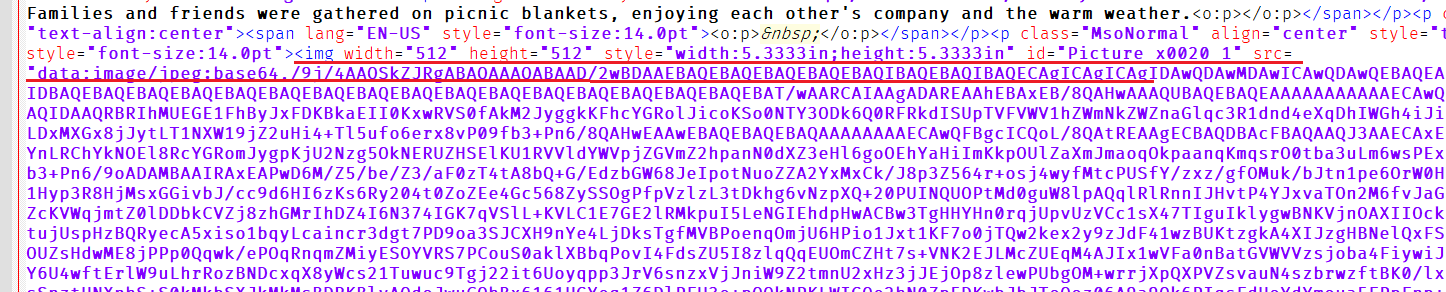Bild in HTML in einem Texteditor