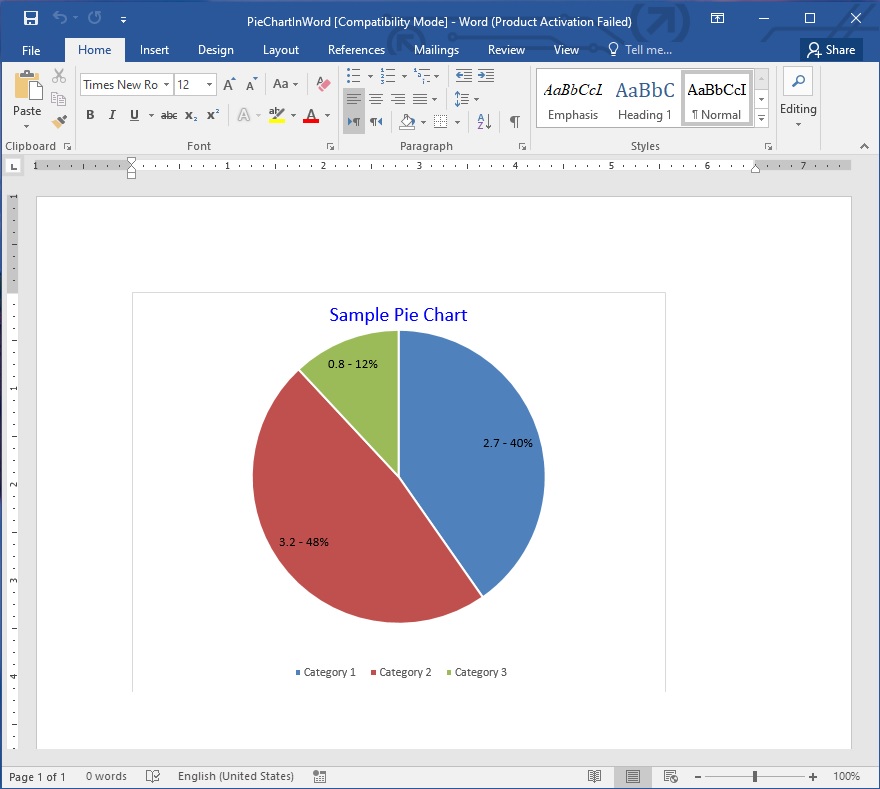 Wie man ein Kreisdiagramm in Word mit Python erstellt