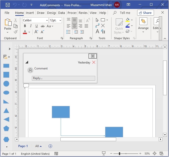 Add Comments to Visio Diagram in Python