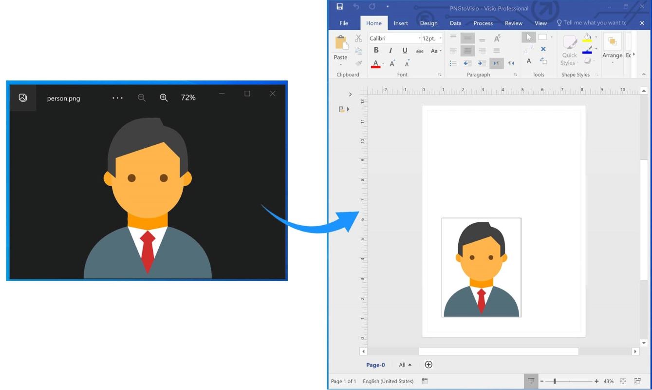Convert PNG Image to Visio in Java