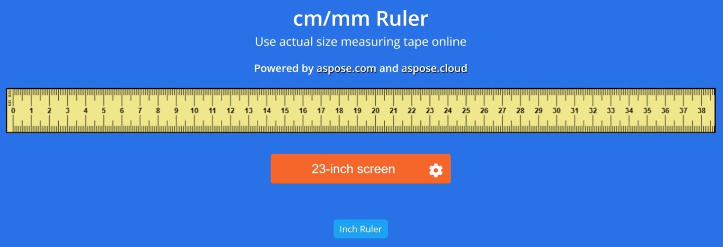 Online Ruler Online Scale Measuring Tape Online CM Scale