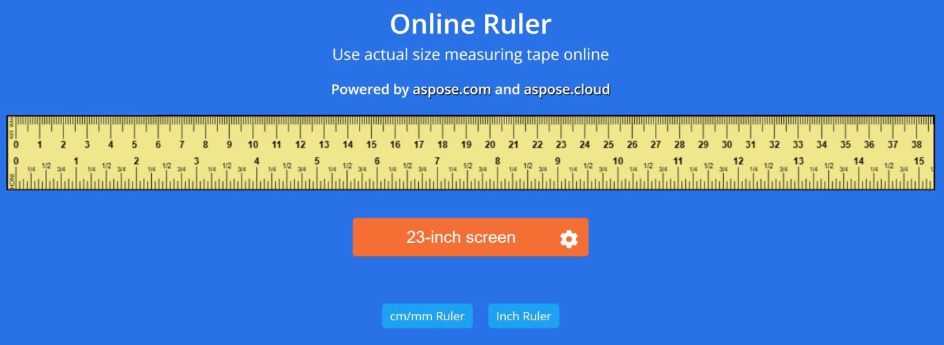 Online Ruler, Online Scale, Measuring Tape Online