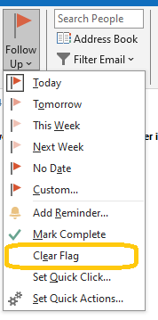 Clear Flag in Outlook
