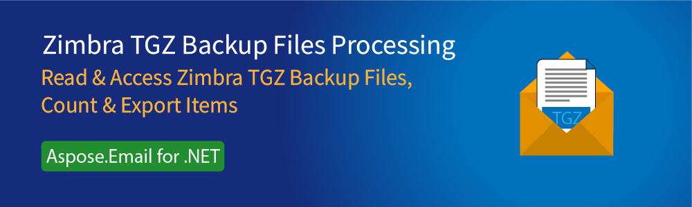 Zimbra TGZ Files Handling in C#