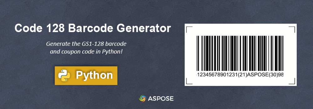 Código 128 Generador de código de barras en Python.