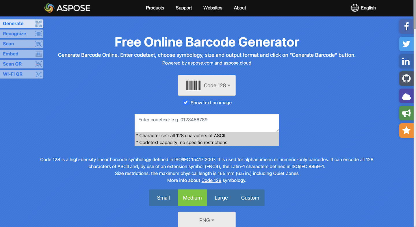 Generador de código de barras en línea gratuito