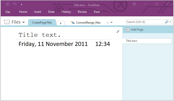 Crear título de página de OneNote con estilo de texto en Java