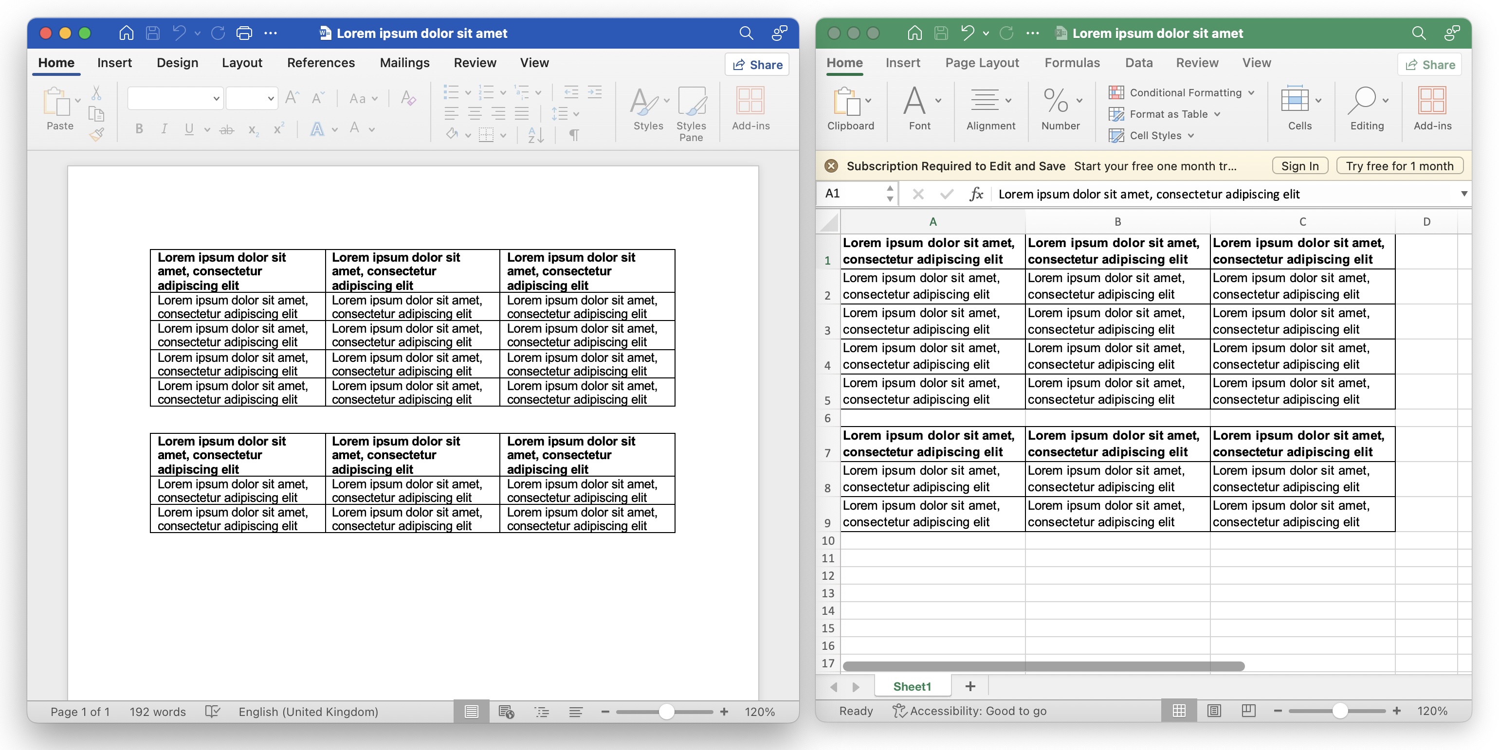 Ejemplo de conversión de Word a Excel | Ejemplo de convertir DOCX a XLSX