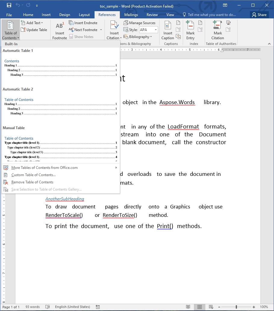 Add a Table of Contents in MS Word.