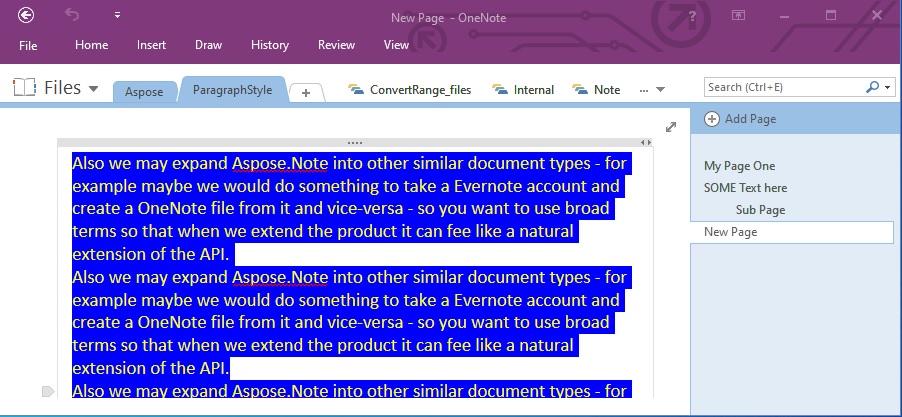 Modifier le style de texte des paragraphes OneNote en C#