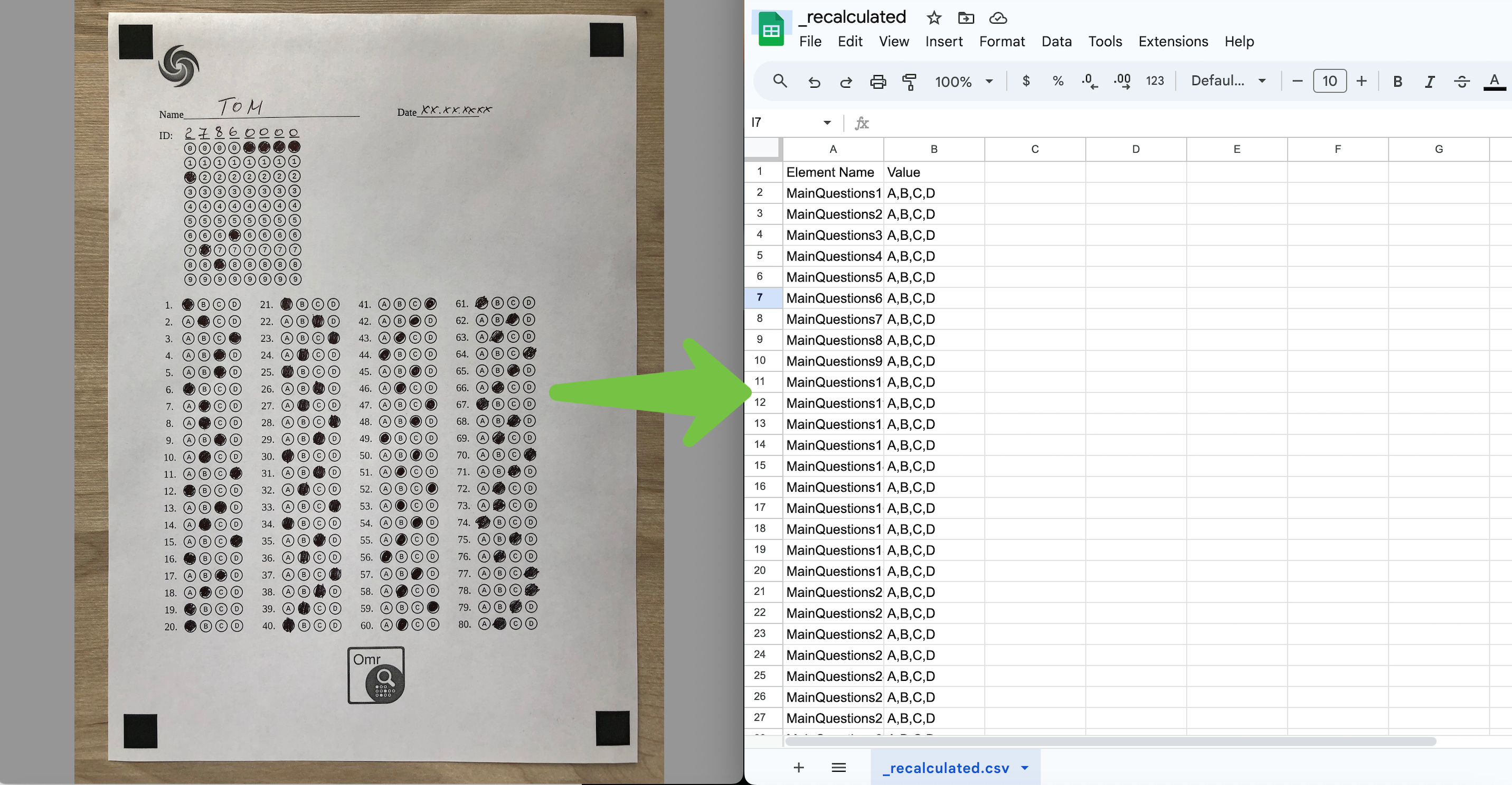 logiciel de lecture de feuilles omr