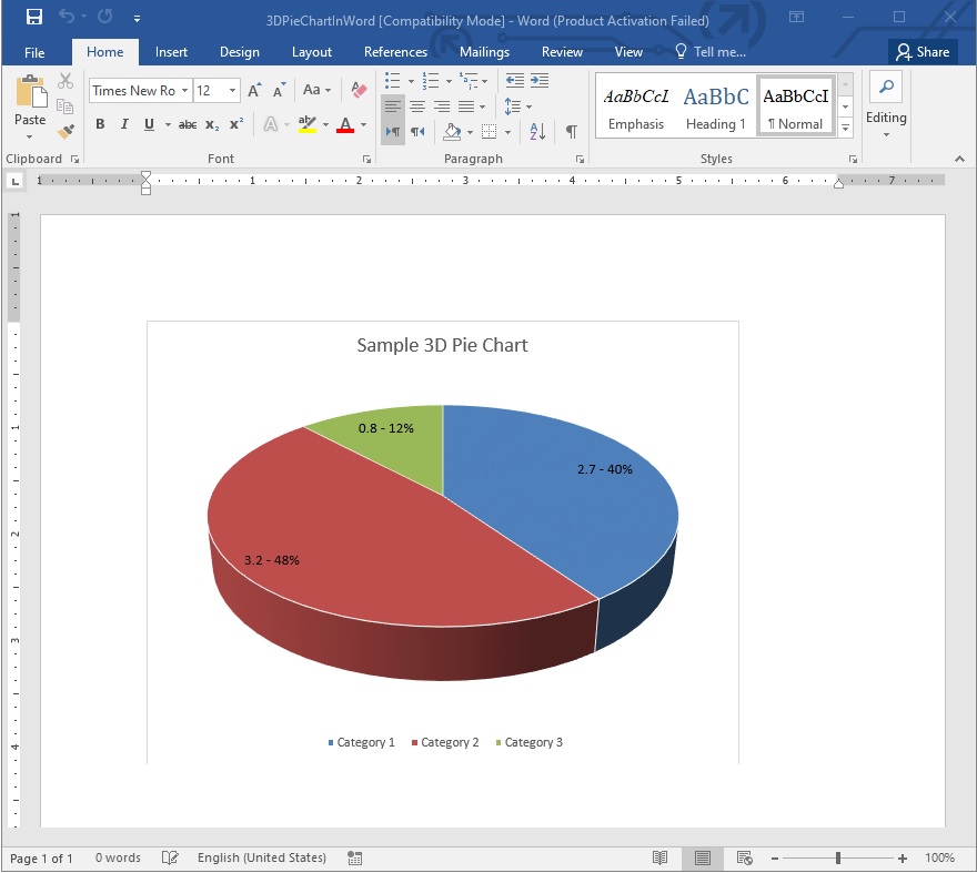 Comment créer un graphique en secteurs 3D dans Word en utilisant Python