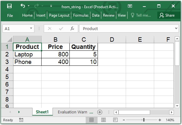 Convert HTML String to Excel using Python