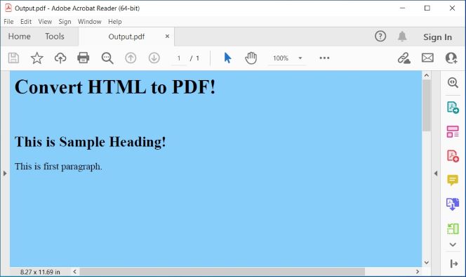 Convert HTML String to PDF using C#