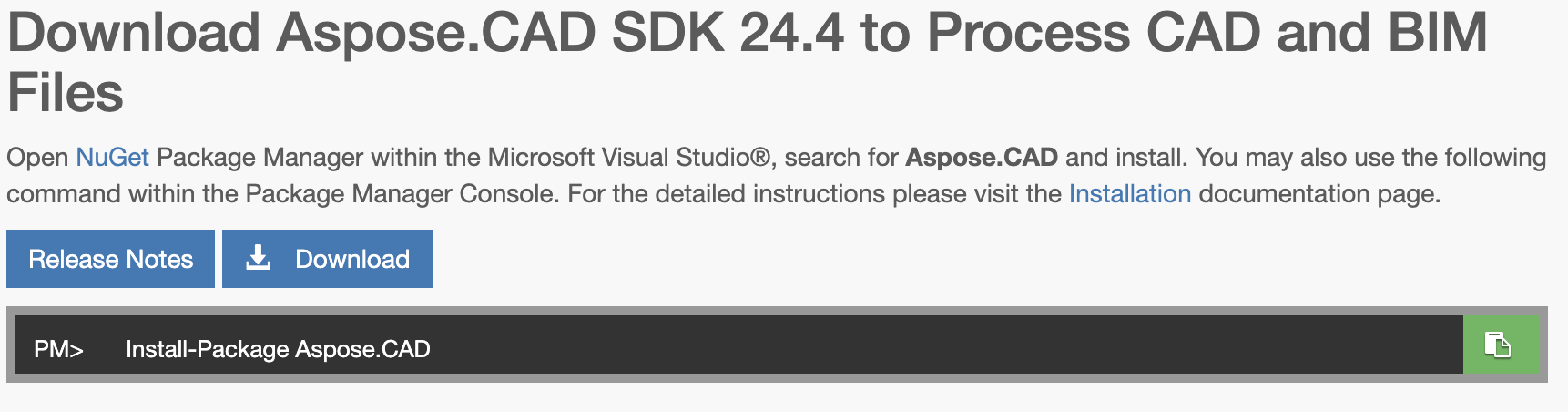 Installazione dell'API C# di AutoCAD