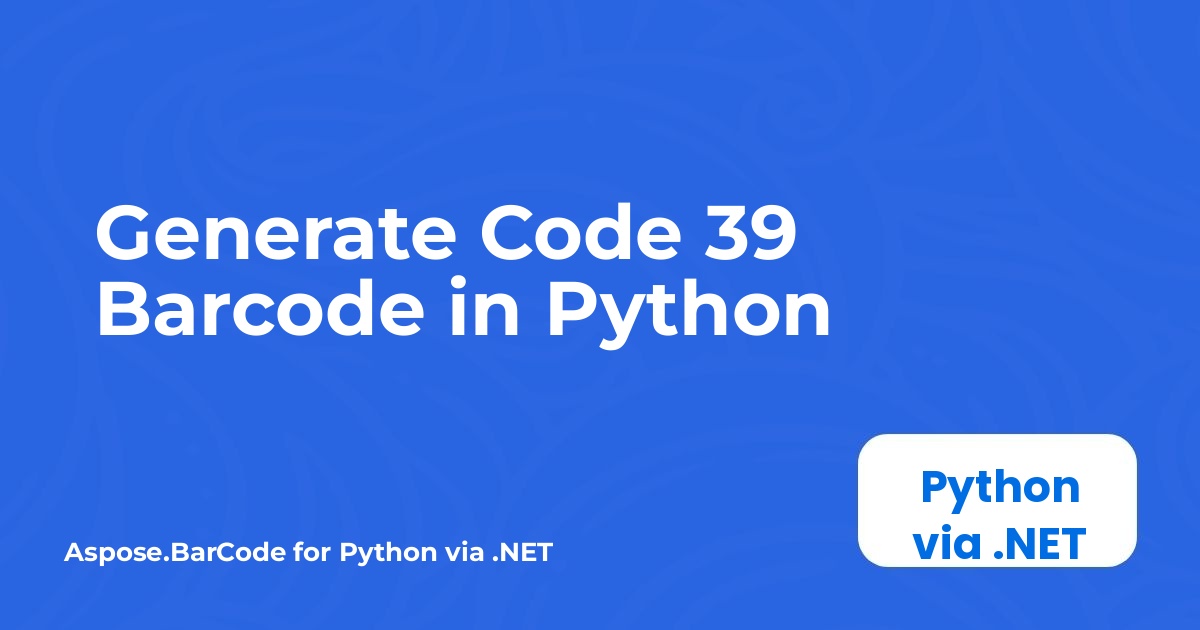 Genera codice a barre Code 39 in Python