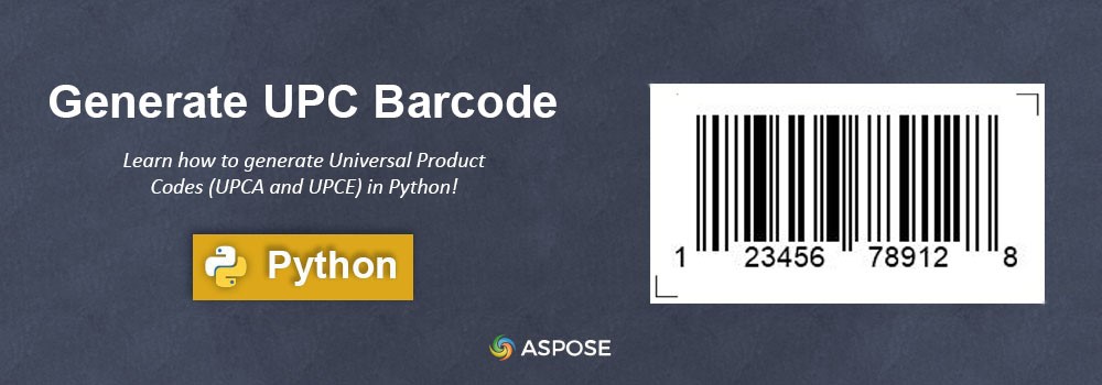 Genera codice a barre UPC in Python | Codice a barre UPC del prodotto