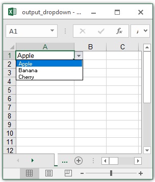 Creare una convalida dell'elenco a discesa in Excel utilizzando Python