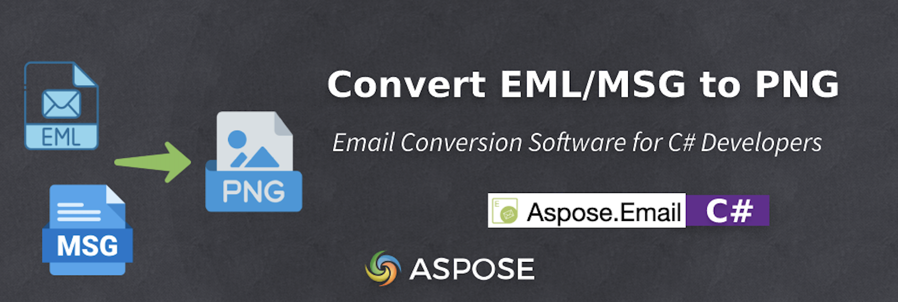 Software di conversione e-mail per sviluppatori C#: da EML a PNG