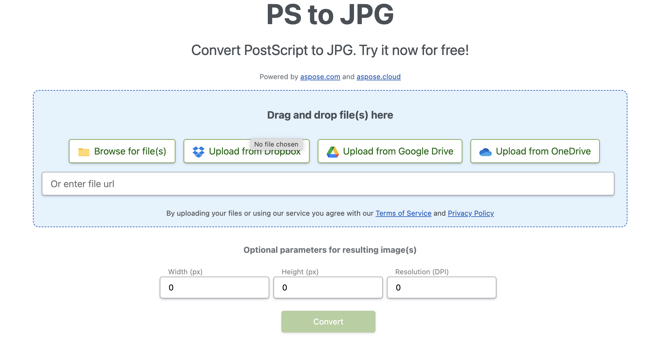 File PS in JPEG online
