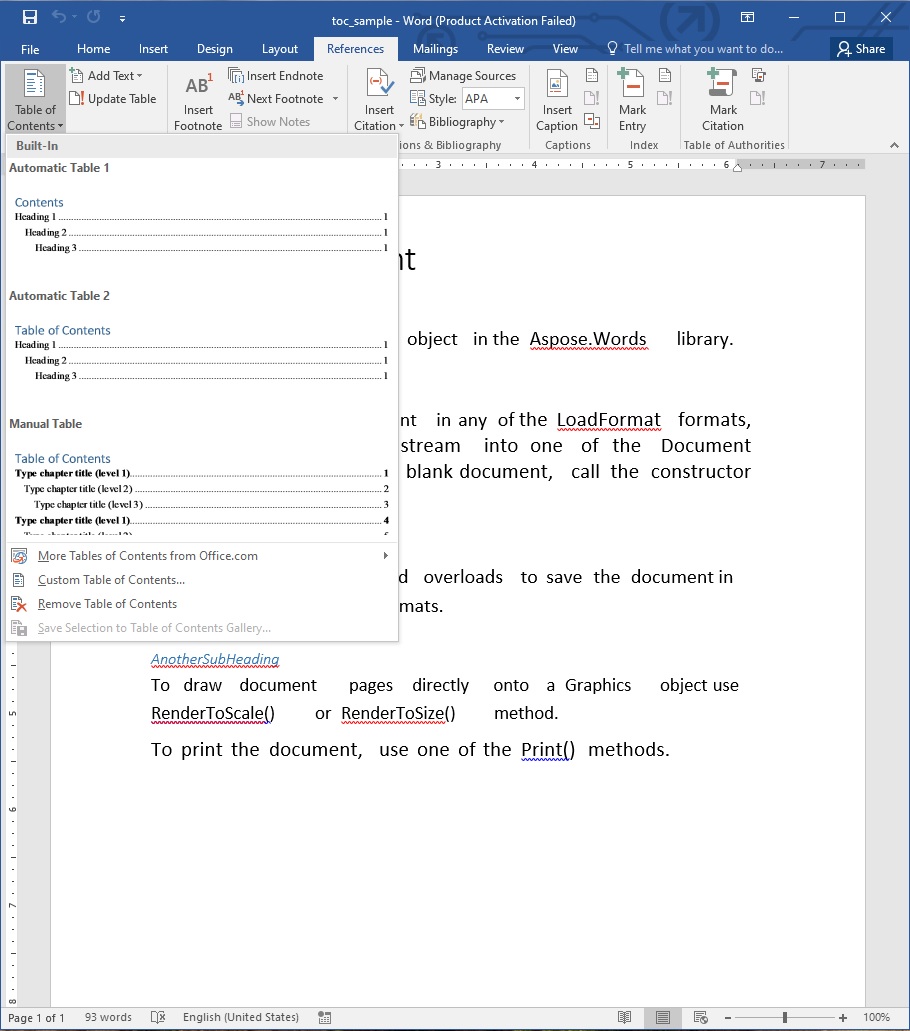 Aggiungi un Indice in MS Word.