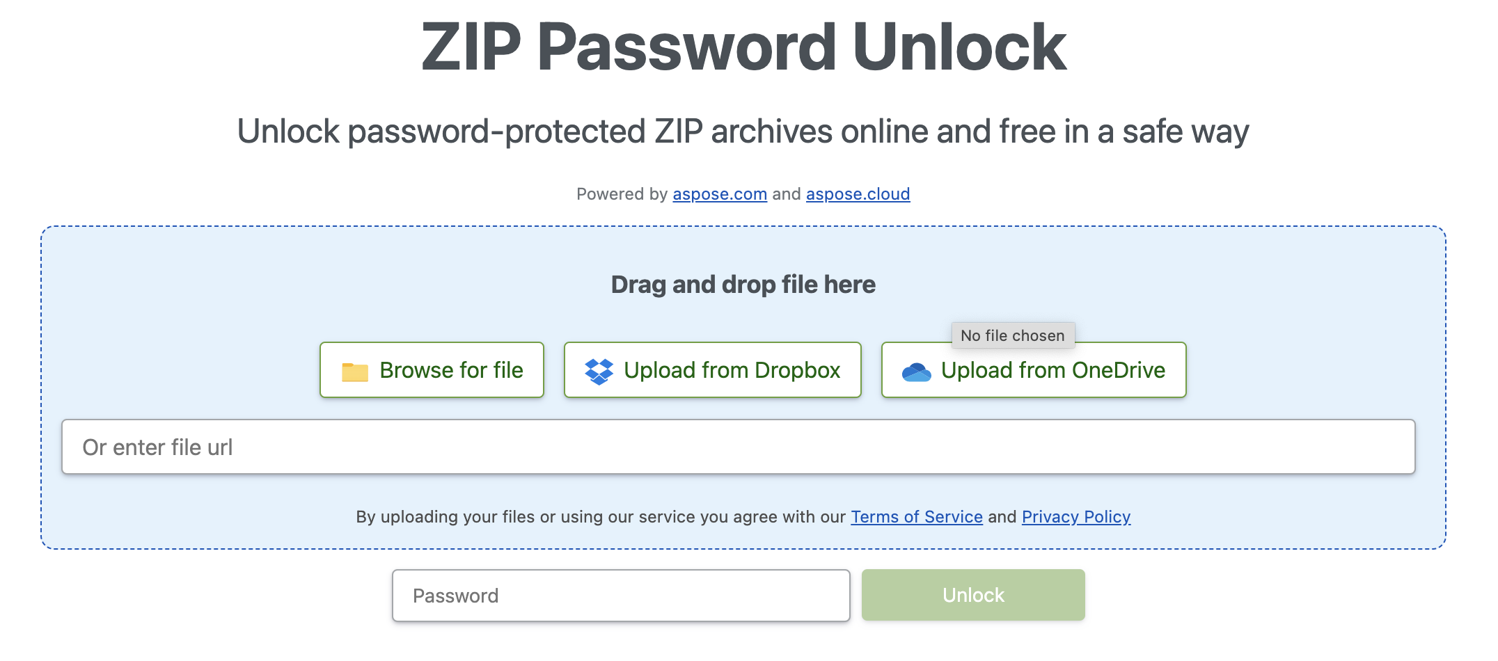 rimozione password zip