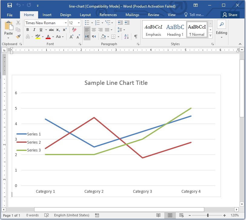 C#を使ってWord文書に折れ線グラフを挿入