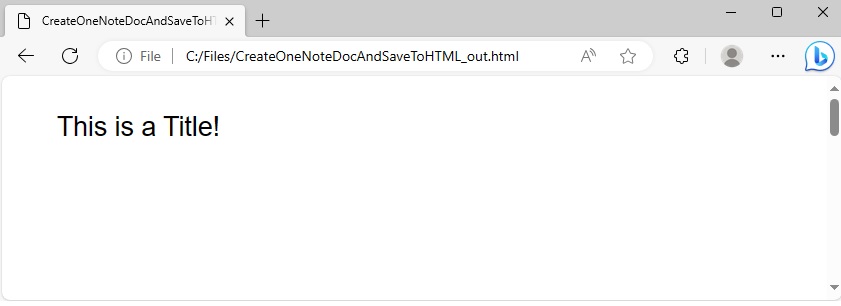 OneNote 문서를 만들고 Java를 사용하여 HTML 웹페이지로 변환