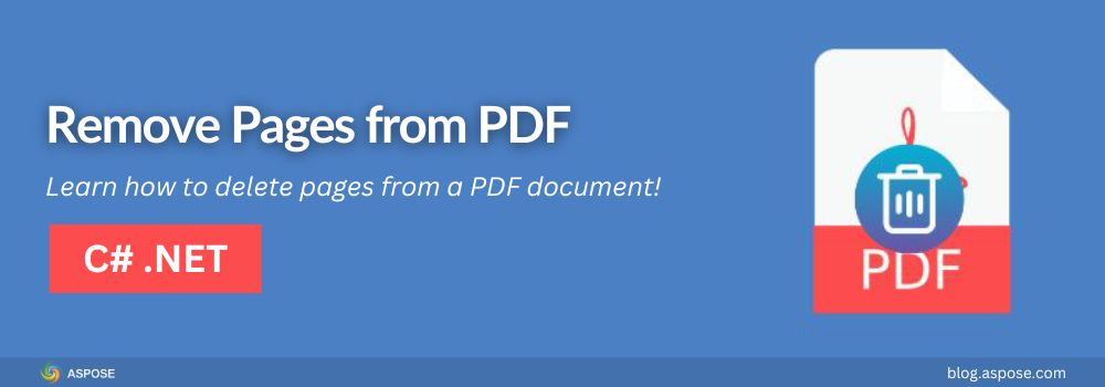 C#에서 PDF 문서에서 페이지 제거하기