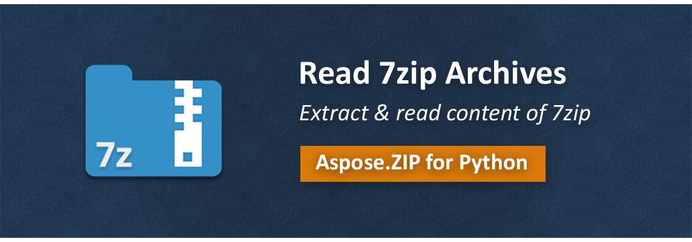 Python에서 7zip 아카이브 읽기