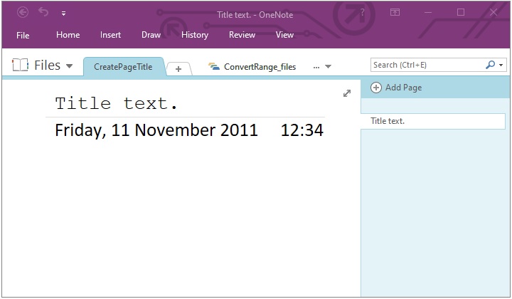 Create OneNote Page Title with Text Style in Java