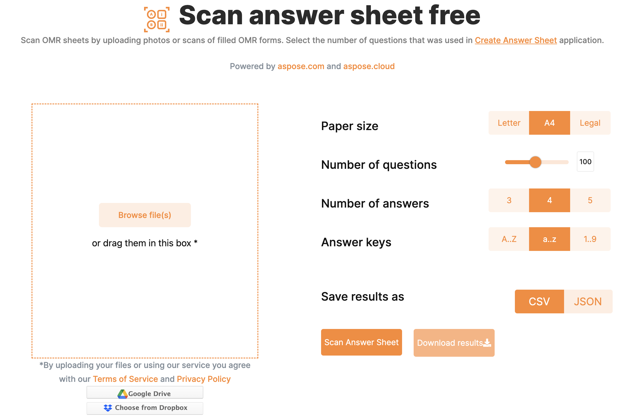 scan OMR sheet online